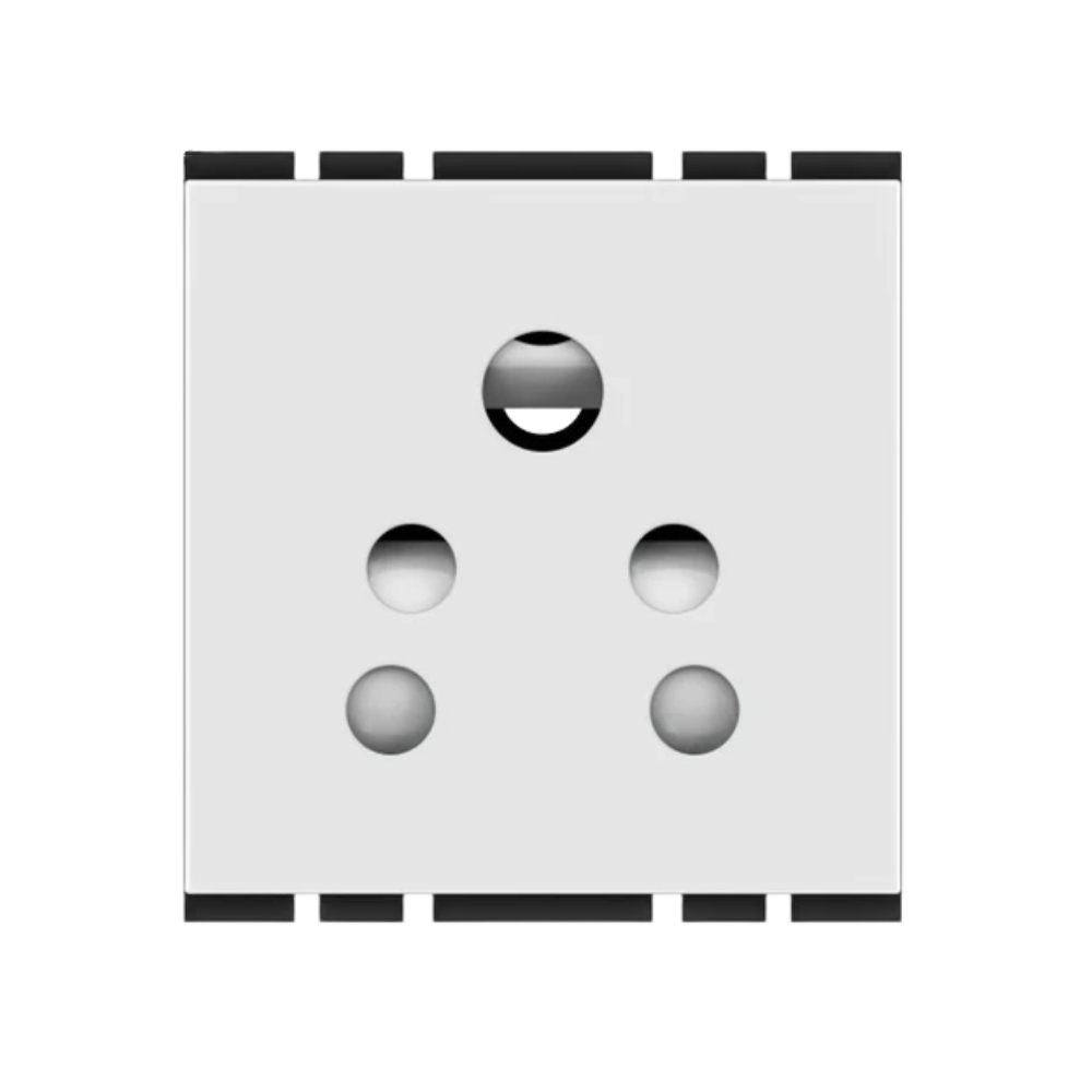 GM Stylo 6A-240V 2 Module 3 Pin Socket with Safety Shutter
