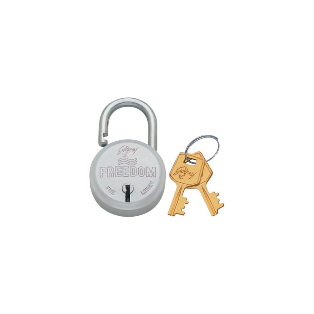 Godrej Freedom Padlock Matte Steel 5 Levers (2 Keys)
