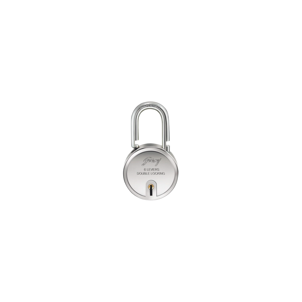 Godrej Round Padlock Stain Steel 6 Levers (3 Keys)