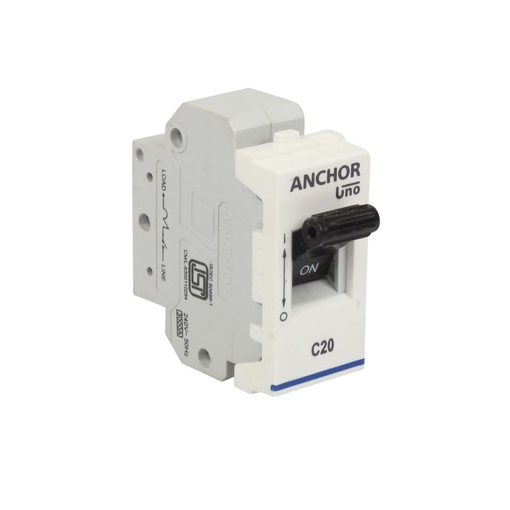 Anchor Roma Uno Classic Modular MCB, Single Pole