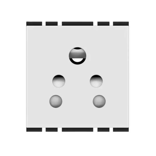 GM Stylo 6A-240V 2 Module 3 Pin Socket with Safety Shutter