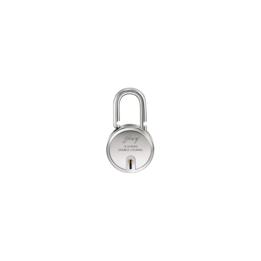 Godrej Round Padlock Stain Steel 6 Levers (3 Keys)