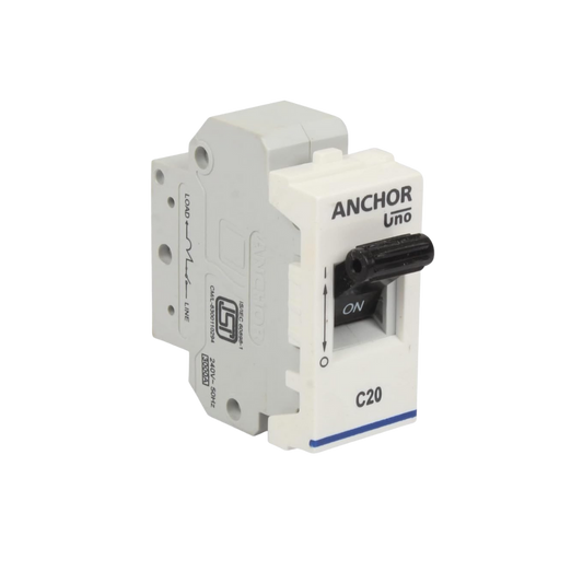 Anchor Roma Uno Classic Modular MCB, Single Pole